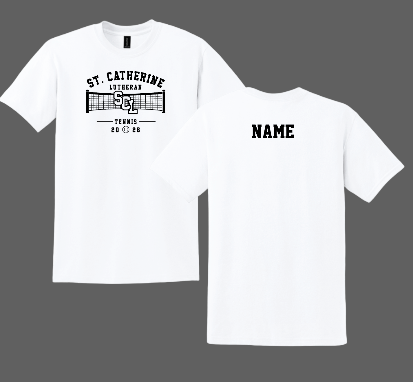 SCL- St.Cathrine Full Logo: White Shirt