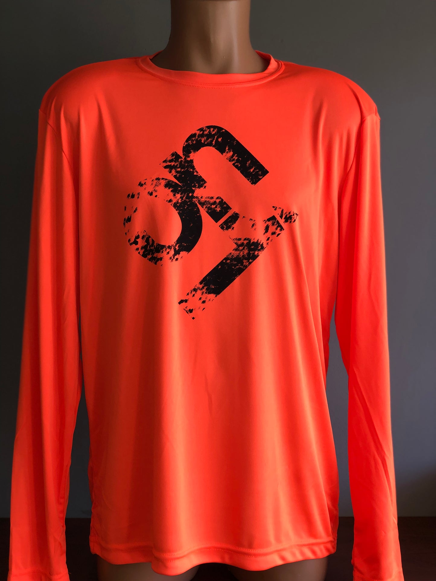 Neon Orange Mens Long Sleeve