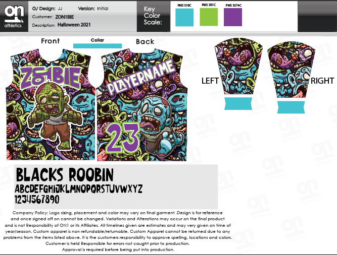 HALLOWEEN Z'ON1'BIE LONG SLEEVE JERSEY