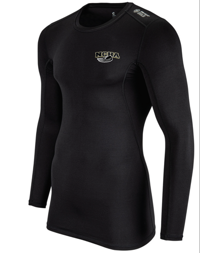 NCHA Black COLD WEATHER COMPRESSION LONG SLEEVE CREW