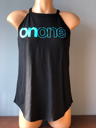 Black Tank w/ Teal Text