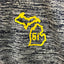 Mens Navy 1/4 Zip w/ Michigan yellow ON1 logo- Long Sleeves