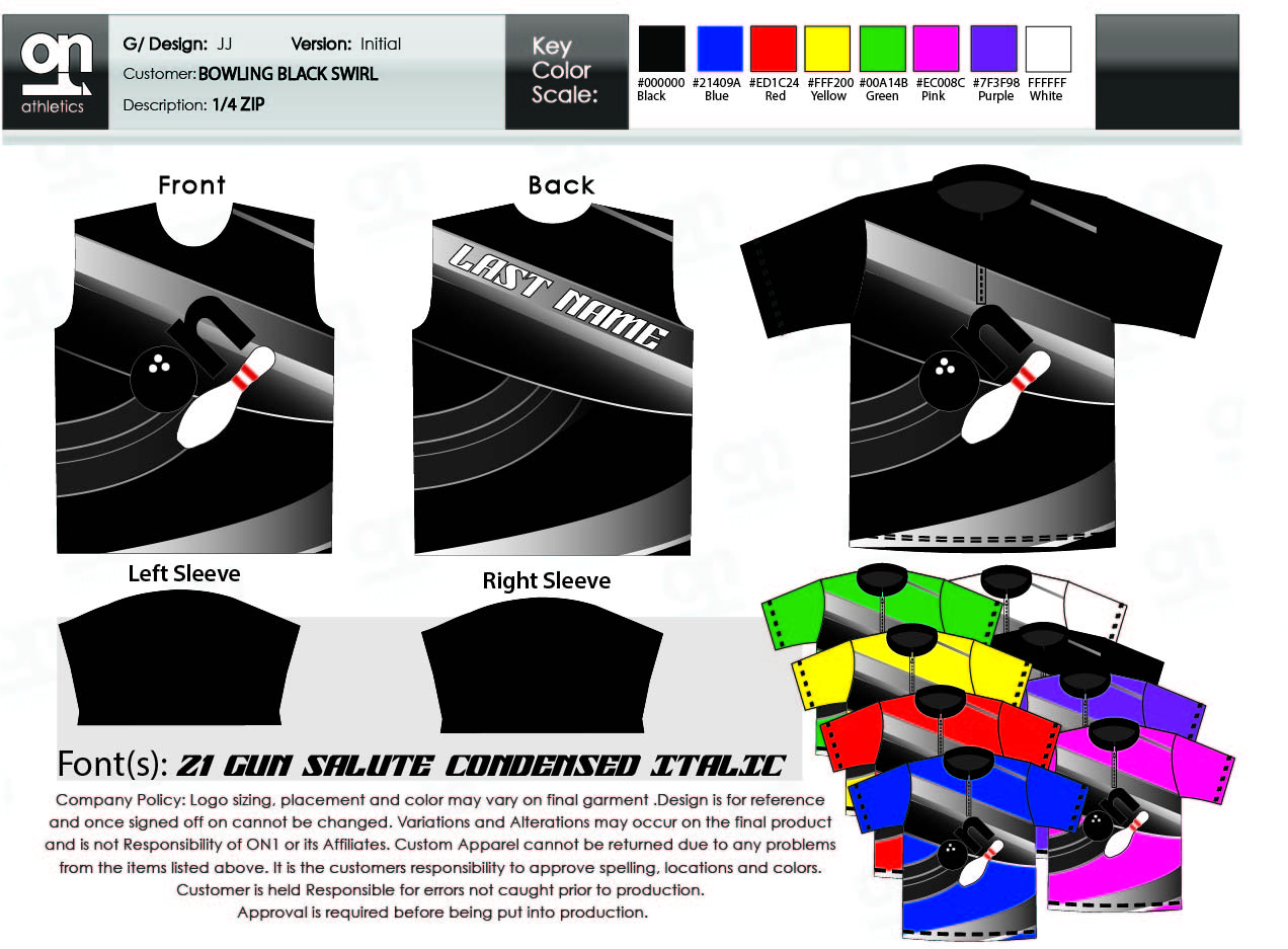 Black Swirl 1/4 Zip
