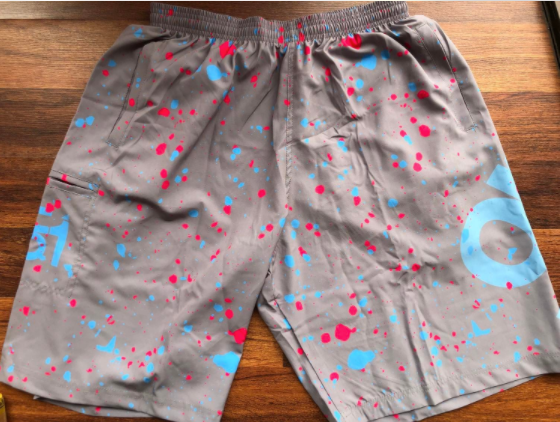Grey Splatter Full Dye Shorts